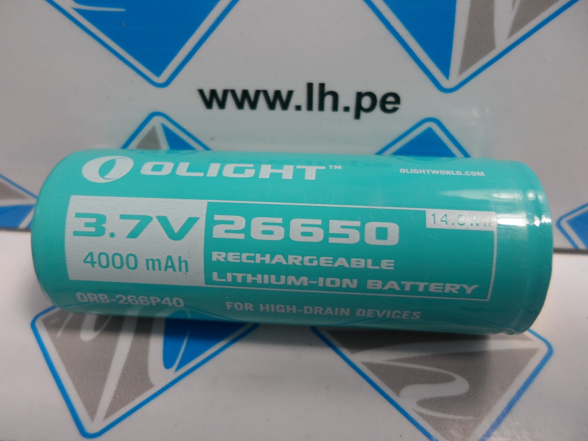 26650      Batería lithium recargable (3.7V, 4000mAh)